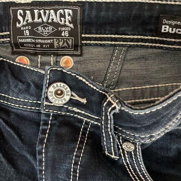 Buckle Salvage Mayhem Straight Dark Wash Buckle Denim Jean Men's Sz 32S - Picture 3 of 9